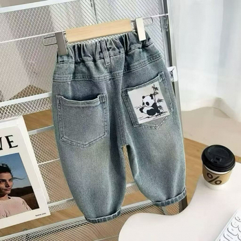 Jeans din denim pentru băieți, primăvară–toamnă 2025, pantaloni lungi casual