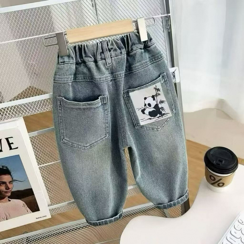 Jeans din denim pentru băieți, primăvară–toamnă 2025, pantaloni lungi casual