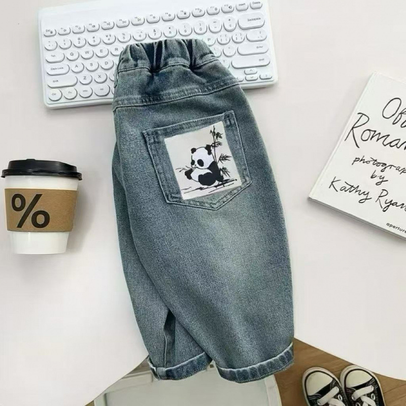 Jeans din denim pentru băieți, primăvară–toamnă 2025, pantaloni lungi casual