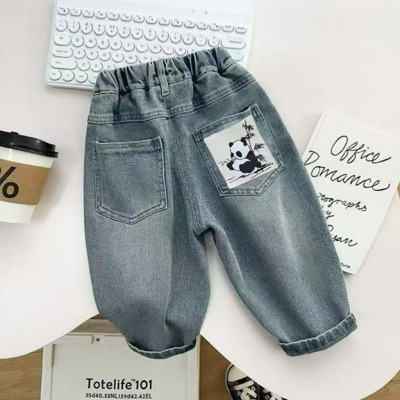 Jeans din denim pentru băieți, primăvară–toamnă 2025, pantaloni lungi casual