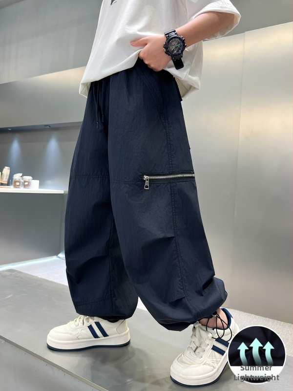 Pantaloni de vară anti țânțari pentru băieți, ușori, croială dreaptă, cargo casual, model 2026