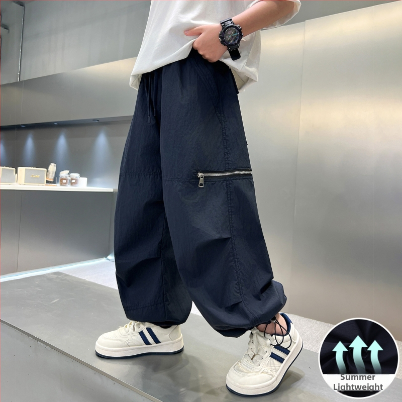 Pantaloni de vară anti țânțari pentru băieți, ușori, croială dreaptă, cargo casual, model 2026