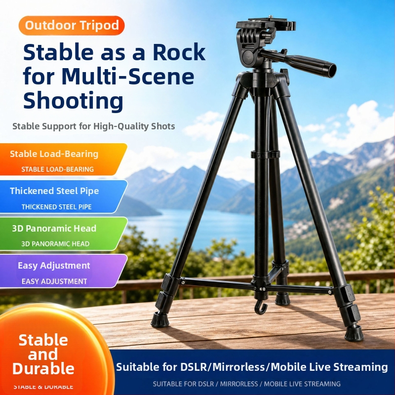 Trepied portabil pentru cameră și telefon, ideal pentru streaming live, DSLR și mirrorless