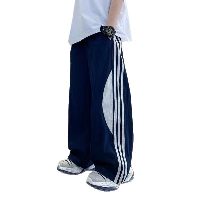 Pantaloni sport pentru băieți, cu dungi, stil toamnă pentru copii mai mari, croială lejeră, drept, simplu și stilat.