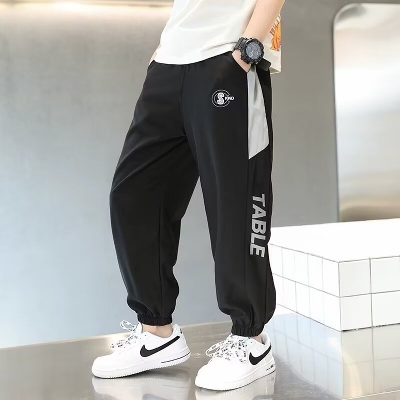 Pantaloni de vară pentru băieți, protecție anti-țânțari, sport ușor Ice Silk, mărimea 110
