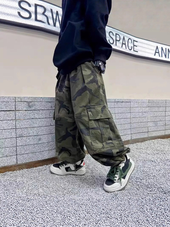 Pantaloni cargo unisex pentru copii, primăvara 2025, casual sport, pantaloni lungi