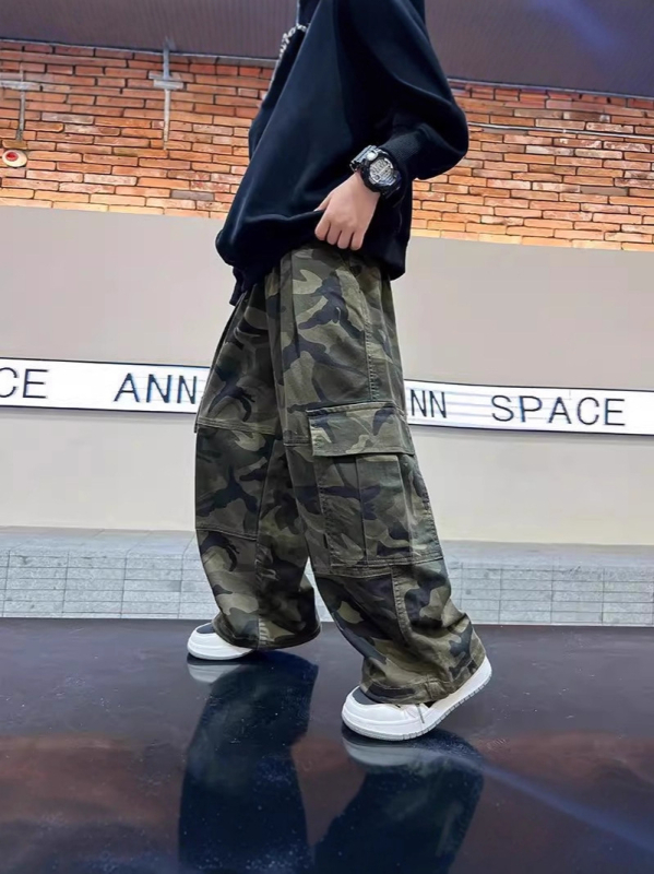 Pantaloni cargo unisex pentru copii, primăvara 2025, casual sport, pantaloni lungi