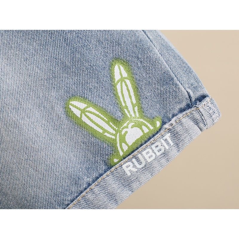Șorturi din denim pentru fete, casual, vară, ușoare, croială lejeră, lungime până la mijlocul coapsei
