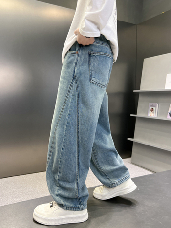 Blugi pentru băieți, stil primăvară-toamnă, pantaloni drepți pentru copii
