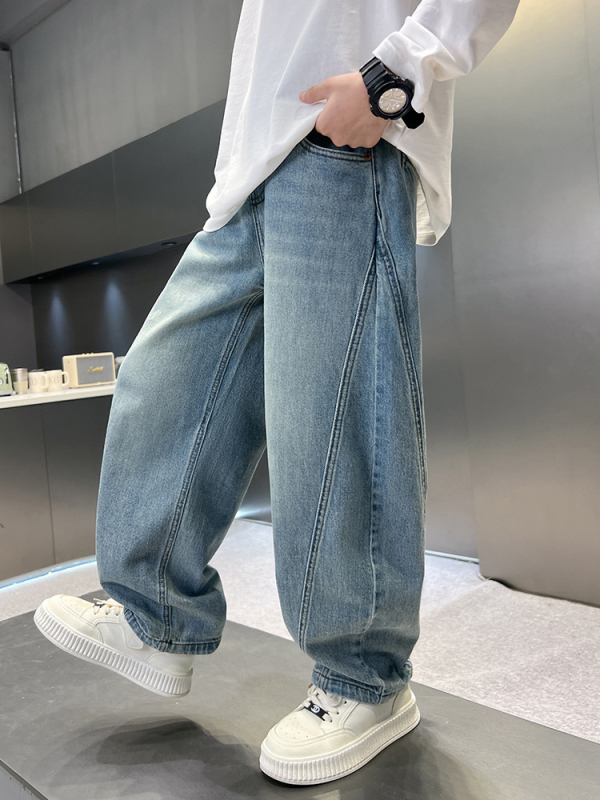 Blugi pentru băieți, stil primăvară-toamnă, pantaloni drepți pentru copii