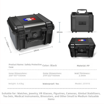 Carcasă pentru unelte actualizată, cu protecție triplă, capacitate mare pentru echipamente foto, ceasuri și dispozitive digitale