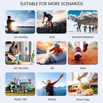 Cameră de acțiune portabilă cu stabilizare gimbal, Wi‑Fi, fotografii și înregistrări HD în exterior