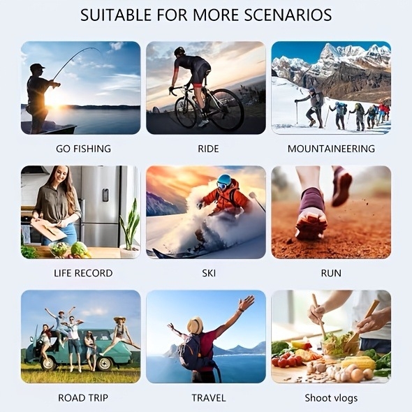 Cameră de acțiune portabilă cu stabilizare gimbal, Wi‑Fi, fotografii și înregistrări HD în exterior