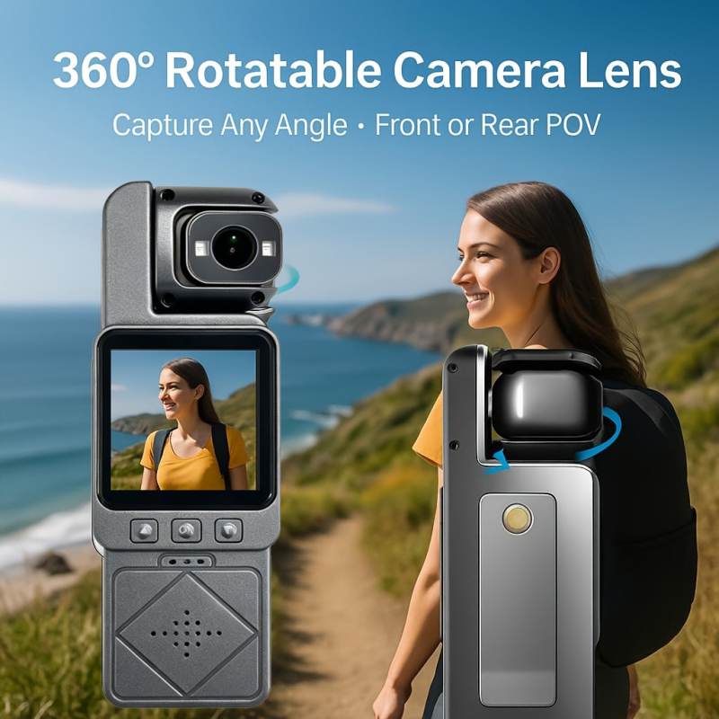 Cameră de acțiune portabilă cu stabilizare gimbal, Wi‑Fi, fotografii și înregistrări HD în exterior