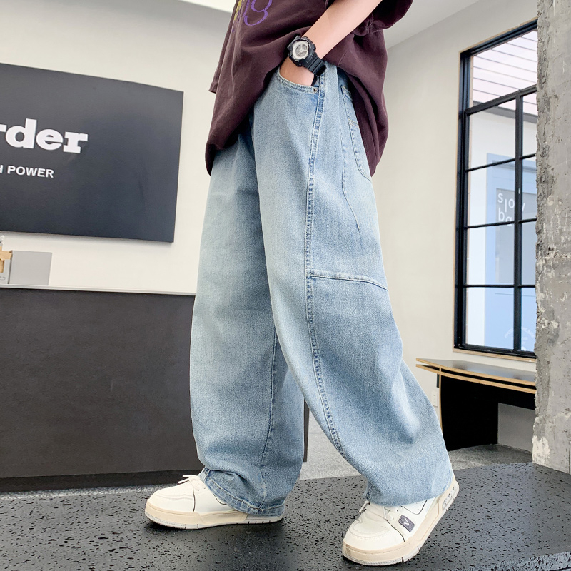 Pantaloni denim pentru băieți, vară, ușori, anti-țânțari pentru copii mai mari