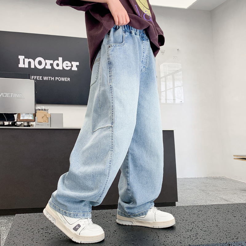 Pantaloni denim pentru băieți, vară, ușori, anti-țânțari pentru copii mai mari
