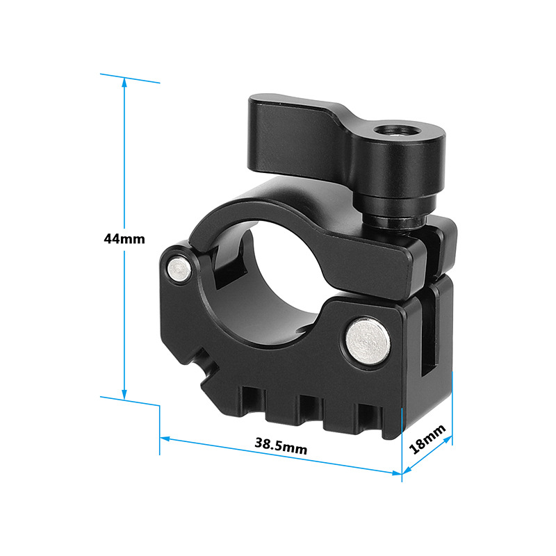 HDRIG negru clemă pentru țeavă de 19 mm cu dispozitiv anti-deflexie pentru cameră, model 3269