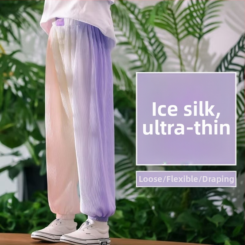 Pantaloni anti țânțari pentru fete, ușori de vară, material Ice Silk, mărimea 120, Vara 2024