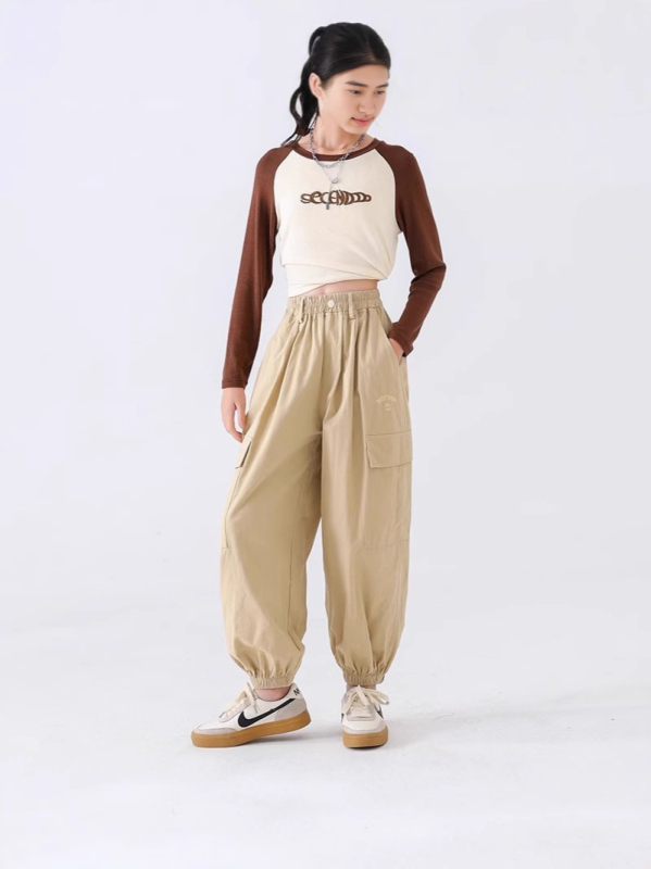 Pantaloni cargo pentru fete, primăvară–toamnă 2024, stil pentru fetițe mai mari, pantaloni casual de toamnă