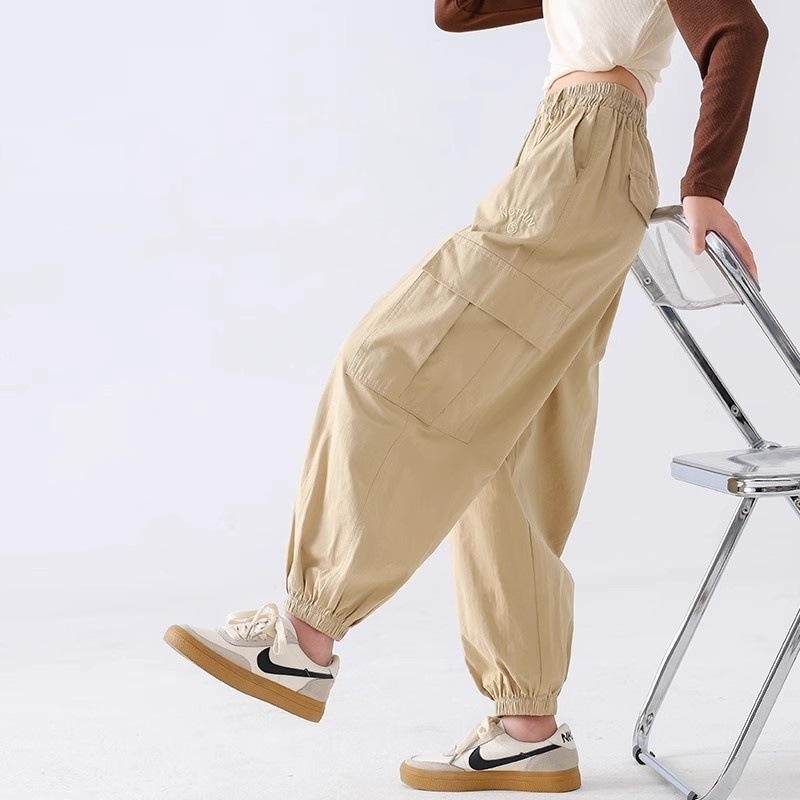 Pantaloni cargo pentru fete, primăvară–toamnă 2024, stil pentru fetițe mai mari, pantaloni casual de toamnă