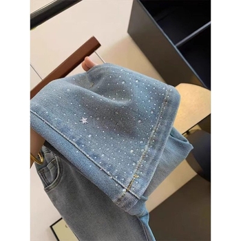 Jeans din denim pentru fetițe mai mari, croi evazat, primăvară–toamnă 2026, casual