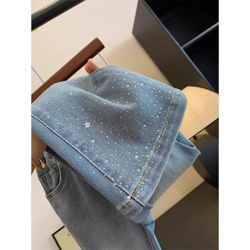 Jeans din denim pentru fetițe mai mari, croi evazat, primăvară–toamnă 2026, casual