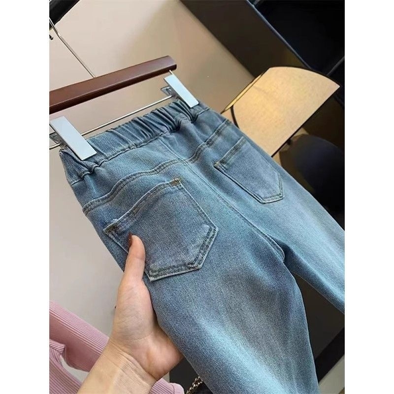 Jeans din denim pentru fetițe mai mari, croi evazat, primăvară–toamnă 2026, casual