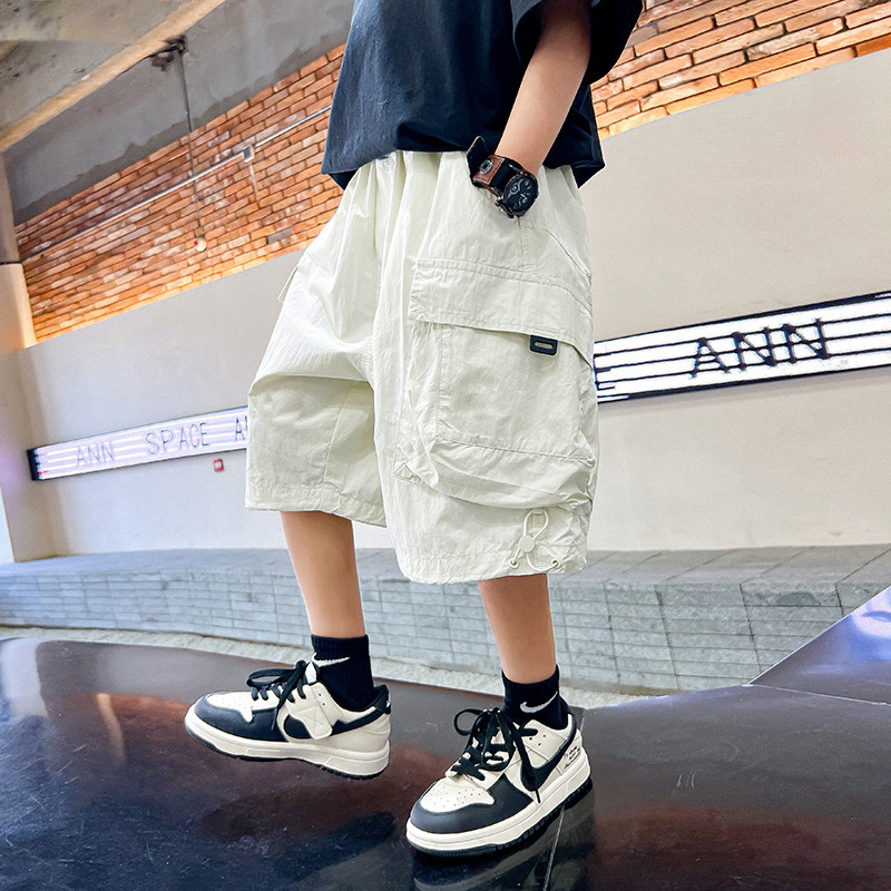 Pantaloni scurți cargo pentru copii, vară, uscare rapidă, model nou 2025, bumbac 100%