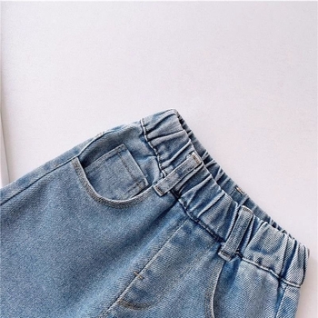 Blugi pentru fete, copii, 2026 primăvară–toamnă, denim cu croială dreaptă, pantaloni lungi