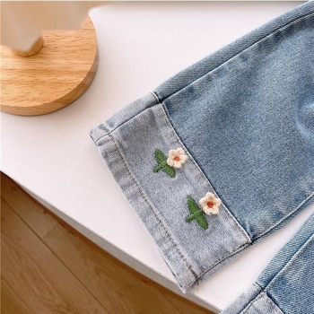 Blugi pentru fete, copii, 2026 primăvară–toamnă, denim cu croială dreaptă, pantaloni lungi