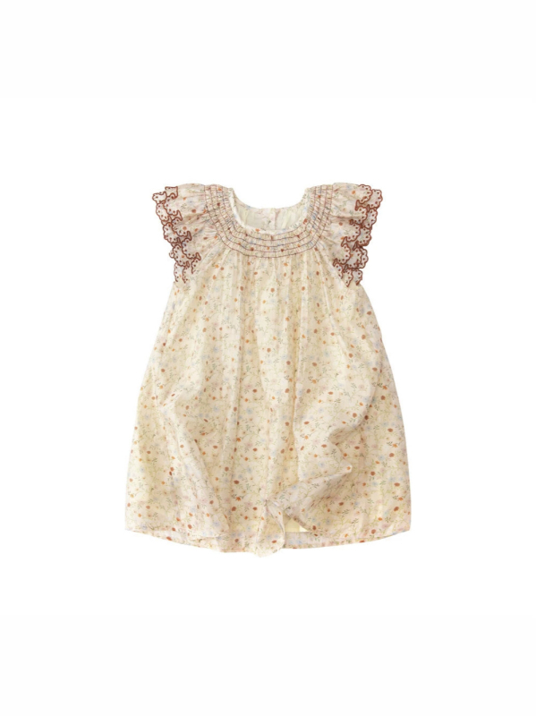 rochie de vară pentru fetițe, imprimeu floral, croială A-line, stil prințesă, pentru copii între 3 și 8 ani
