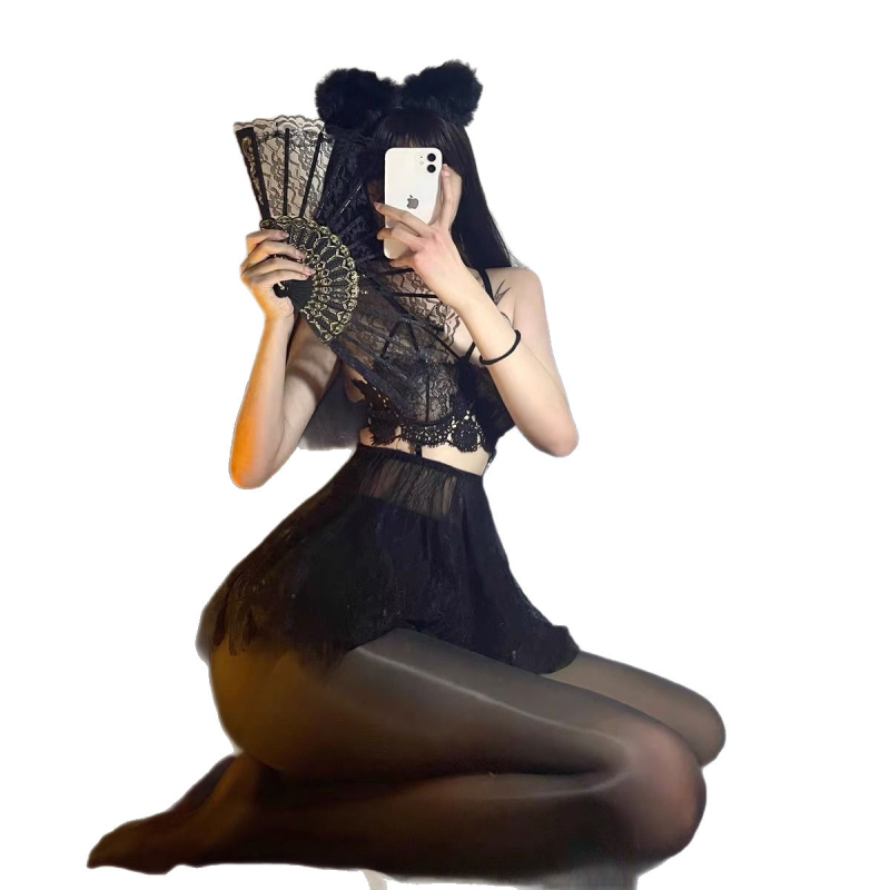 Dresuri negre lucioase din nailon pentru femei, stil seducător, mărime universală