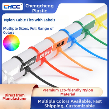 Etichetă din nylon colorat cu marcaj anti-fraudă și semn scris de mână, legătură pentru cabluri 3x4x100x150