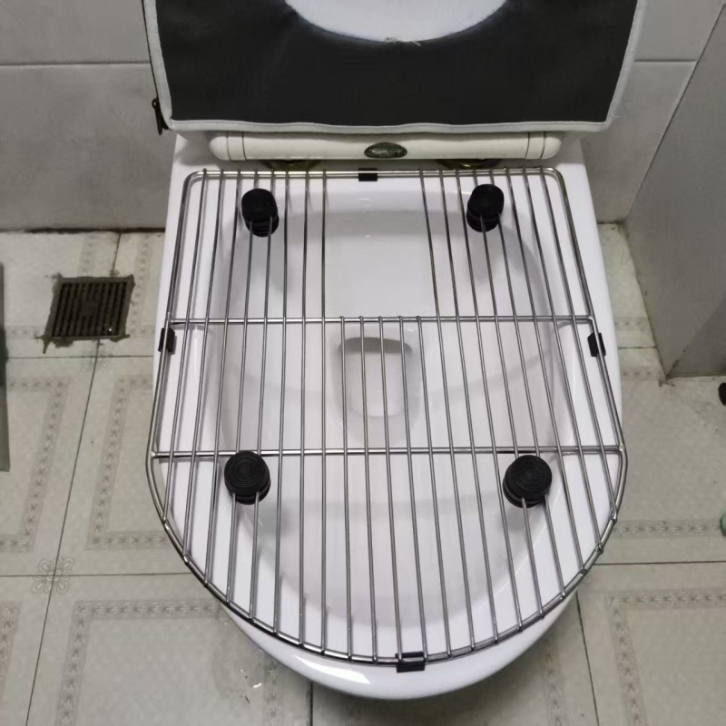 Platformă din oțel inoxidabil pentru antrenamentul câinilor la folosirea toaletei, cu suprafață din plasă