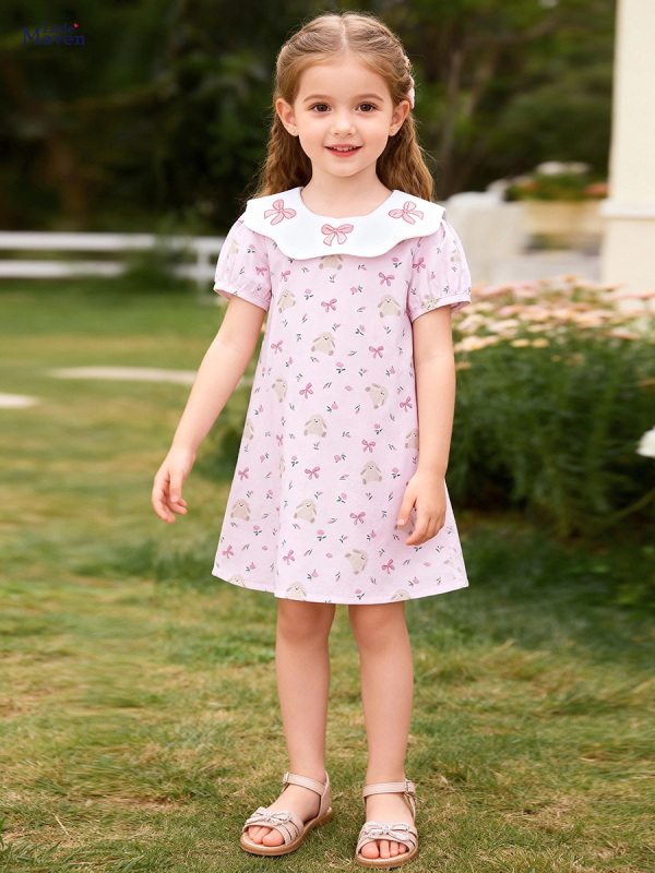 Little Maven Rochie de vară drăguță pentru fete, rochie pentru copii, stil european-american