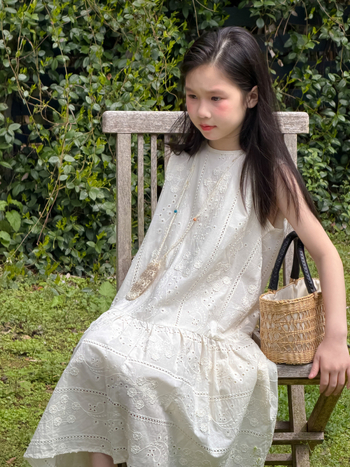 Kumai.kids Rochie fără mâneci cu imprimeu floral, stil coreean, din bumbac, rochie de vară pentru fete