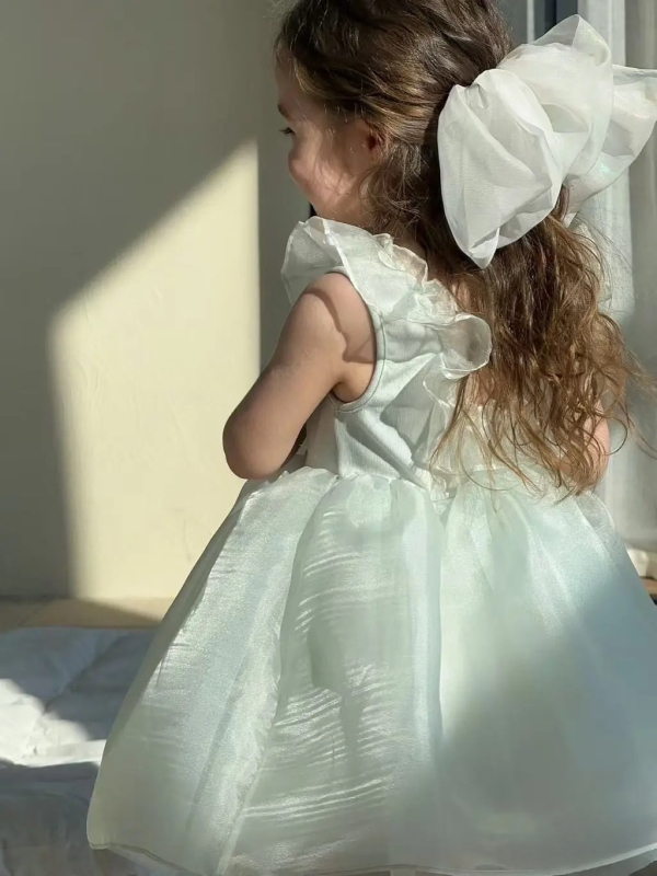 Rochie de vară pentru fete, stil prințesă, tul/plasă, fără mâneci