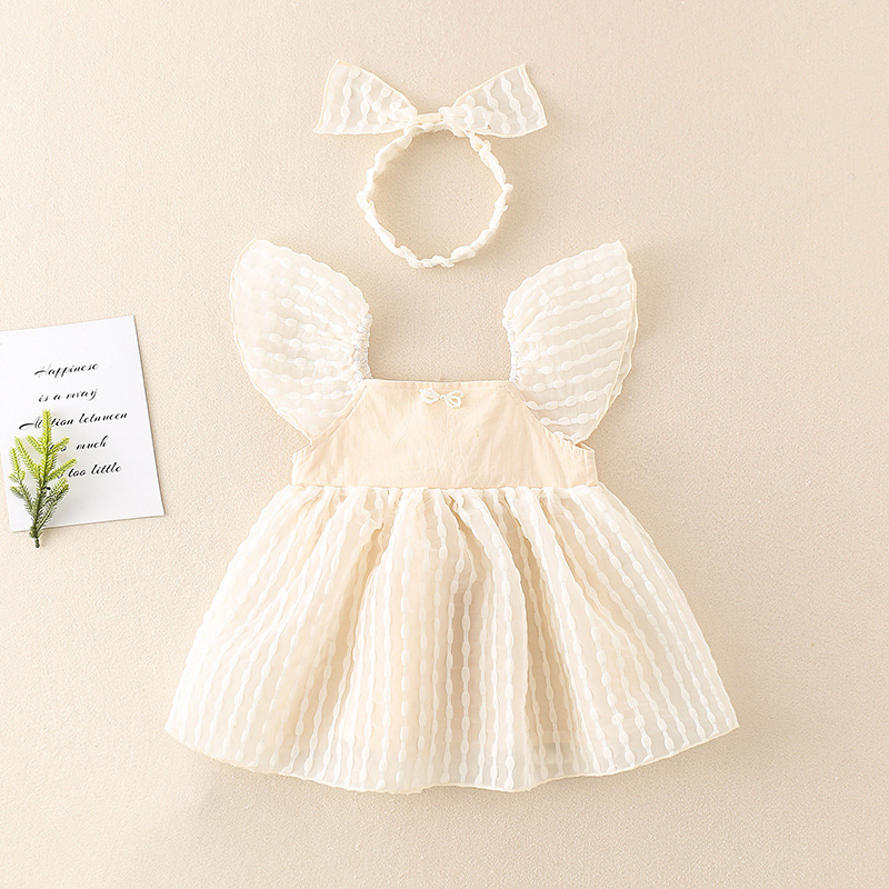 Rochie din bumbac pentru fetițe, stil prințese, design de inspirație coreeană, rochie de vară pentru copii 1–3 ani