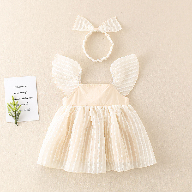 Rochie din bumbac pentru fetițe, stil prințese, design de inspirație coreeană, rochie de vară pentru copii 1–3 ani
