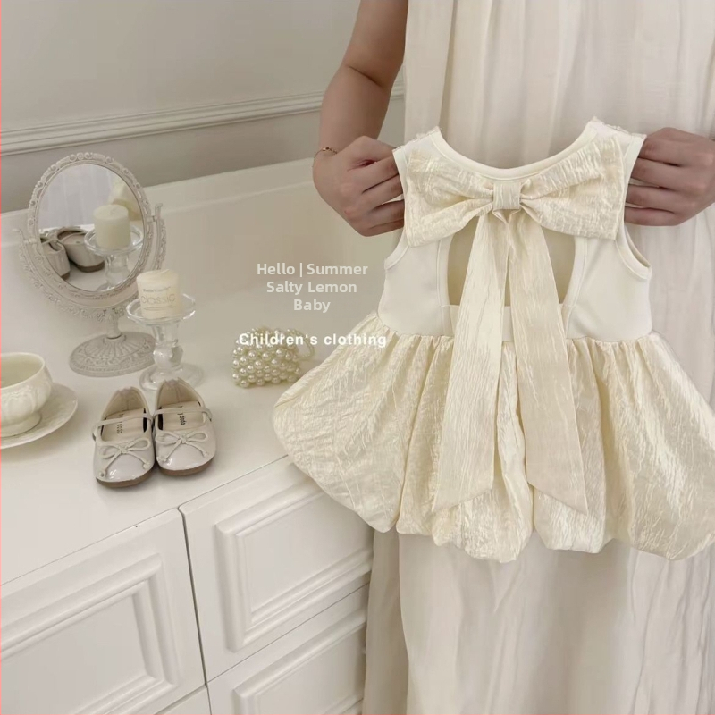 Rochie prințesă pentru fetițe, fără mâneci, croială A-line, uni, primăvară-vară, 3–8 ani
