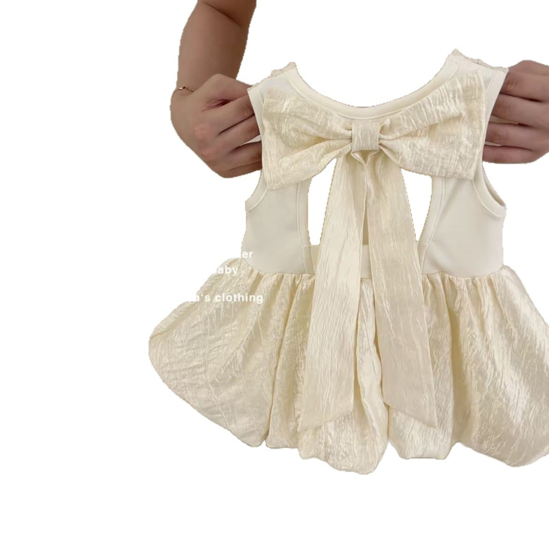 Rochie prințesă pentru fetițe, fără mâneci, croială A-line, uni, primăvară-vară, 3–8 ani