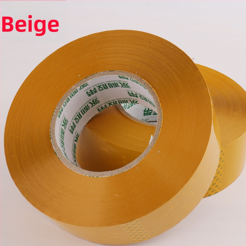 Béžová baliaca páska, 6 cm x 200 m, na tesnenie a balenie, BOPP fólia, lepidlo na vodnej báze