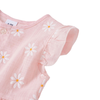 Rochie de vară pentru fetițe, mâneci scurte, imprimeu floral, stil prințesă, volane