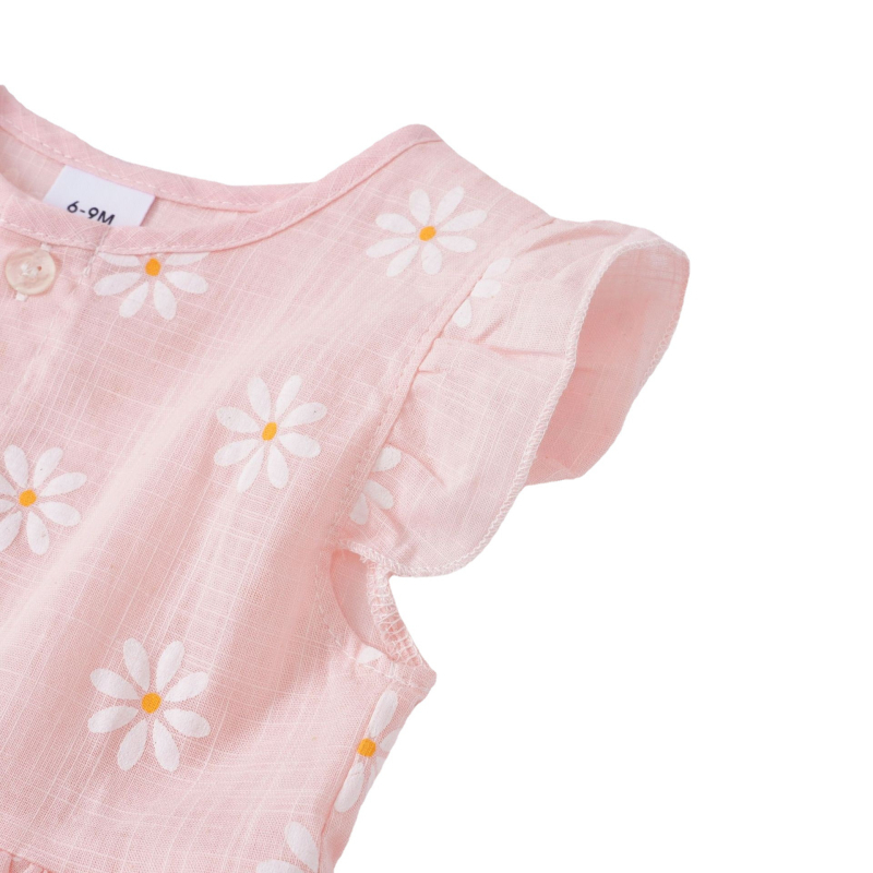 Rochie de vară pentru fetițe, mâneci scurte, imprimeu floral, stil prințesă, volane