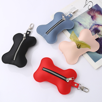Dispenser pentru pungi de fecale ale câinelui și husă de depozitare, multicolor, cu clips pentru lesă