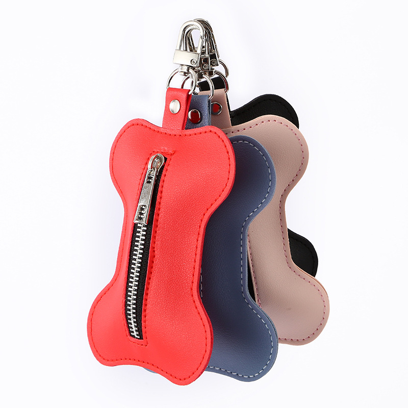 Dispenser pentru pungi de fecale ale câinelui și husă de depozitare, multicolor, cu clips pentru lesă