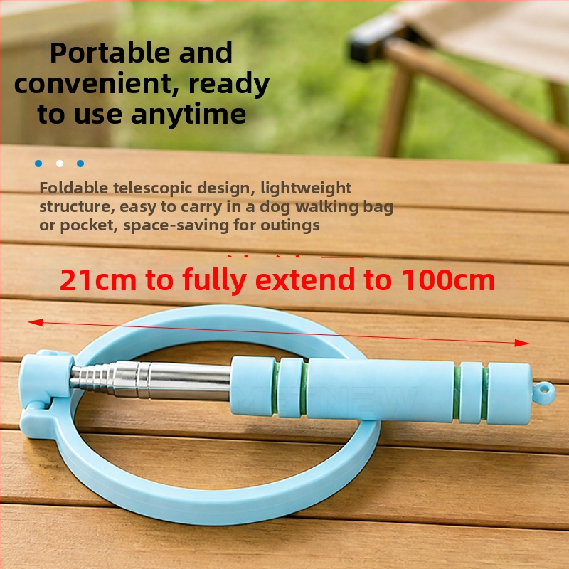 Colector de fecii pentru câini, cu mâner telescopic lung, pliabil automat, pentru utilizare în exterior