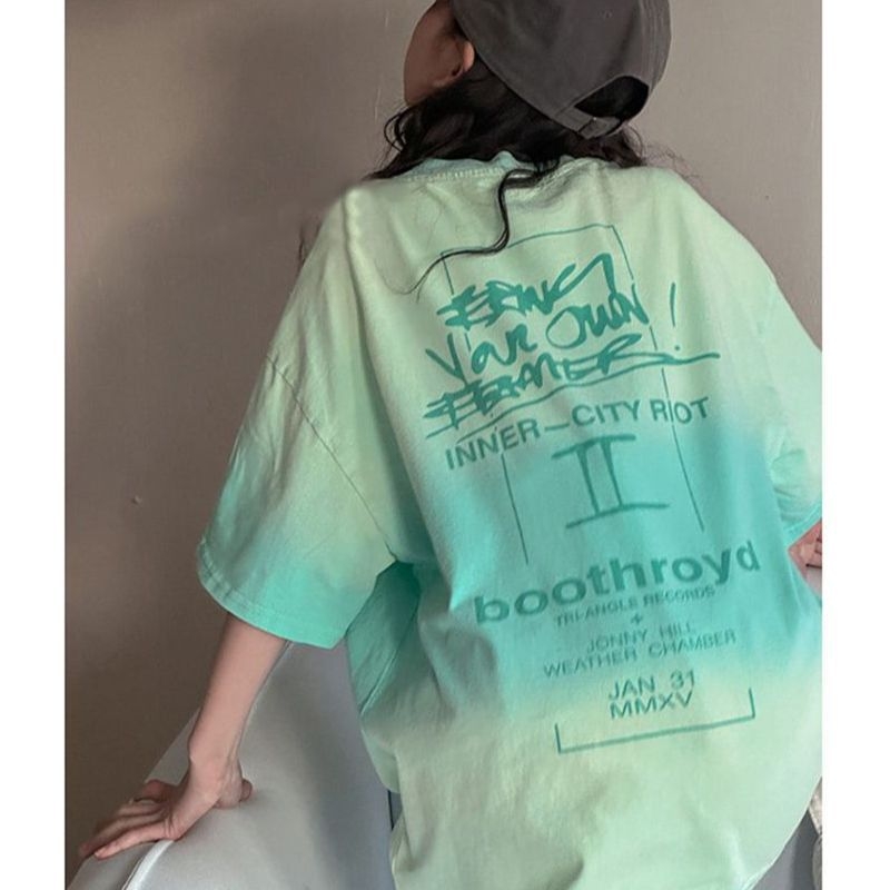 Tricou din bumbac cu tie-dye pentru fetițe, mânecă scurtă, vară