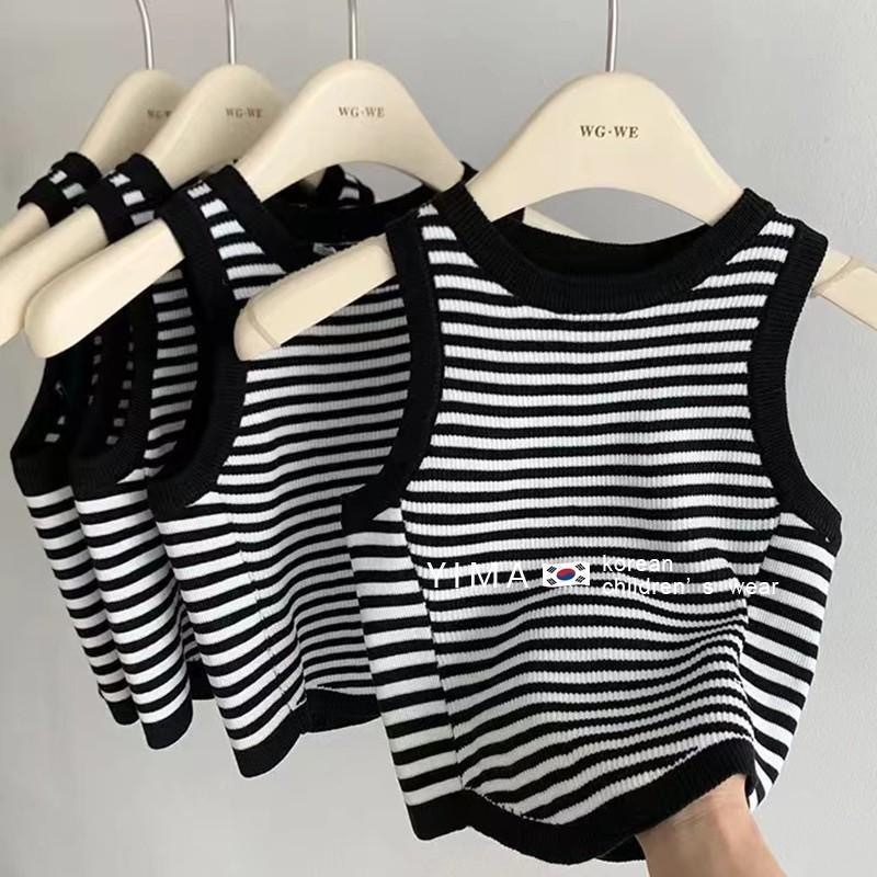 Tricou pentru copii din bumbac, în dungi, guler rotund, mâneci scurte