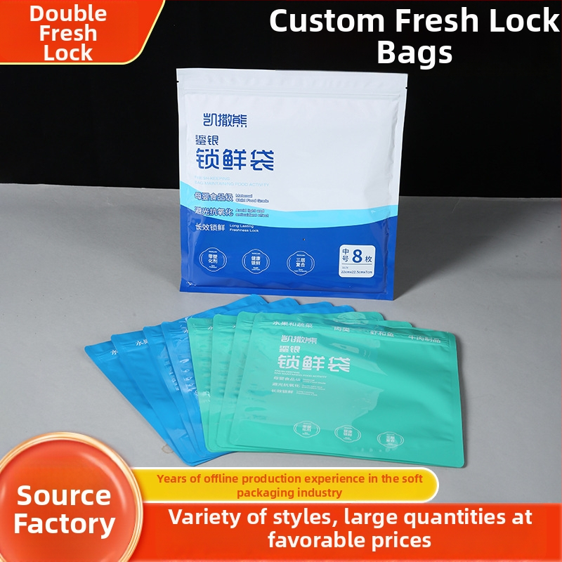 Fresh Lock Pungi pentru prospețimea alimentelor în congelator, sigilate, protejate împotriva luminii, antioxidante, reutilizabile, utilizare casnică, PE, pachet de 6